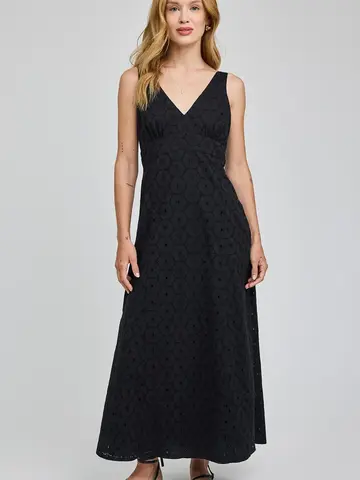 Gentle Fawn Marielle Eyelette Dress Black