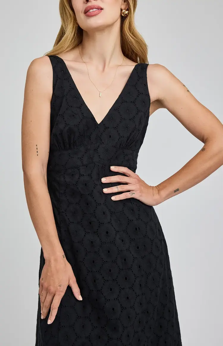 Gentle Fawn Marielle Eyelette Dress Black