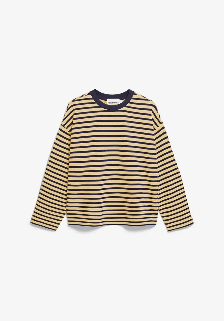 Armed Angels FRANKAA Maarlen Stripe Sweatshirt Golden Hay-Tinted Navy