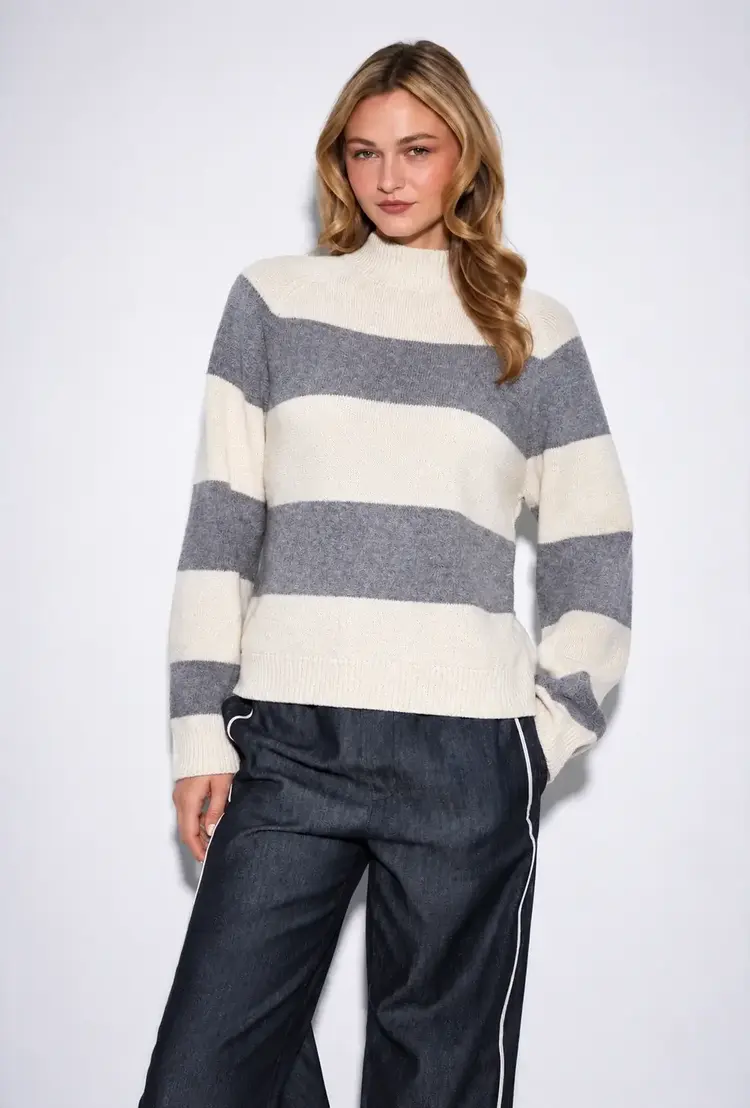 John & Jenn Edison Sweater Pebbled Stripe