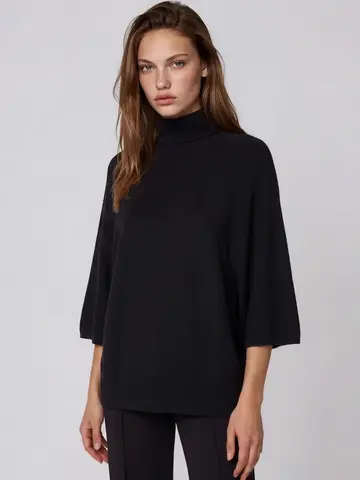 Pure & Simple Snow Drift Turtleneck Sweater Noir