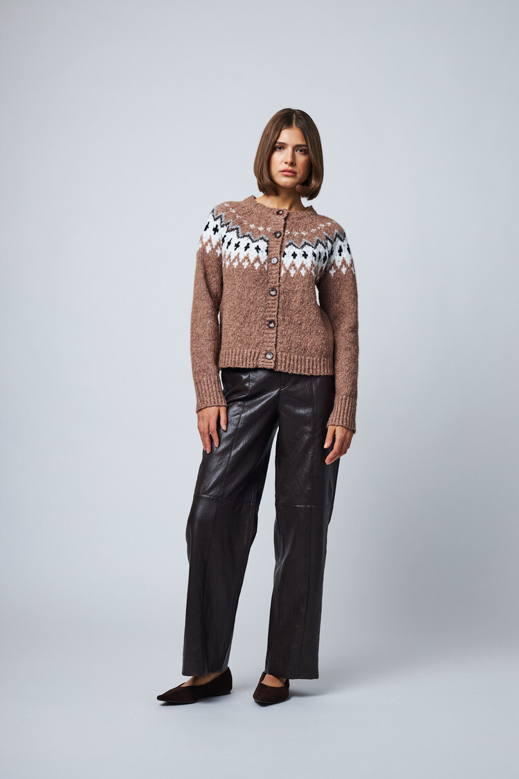 Line the Label Ulla Cardigan Smokey Fairisle