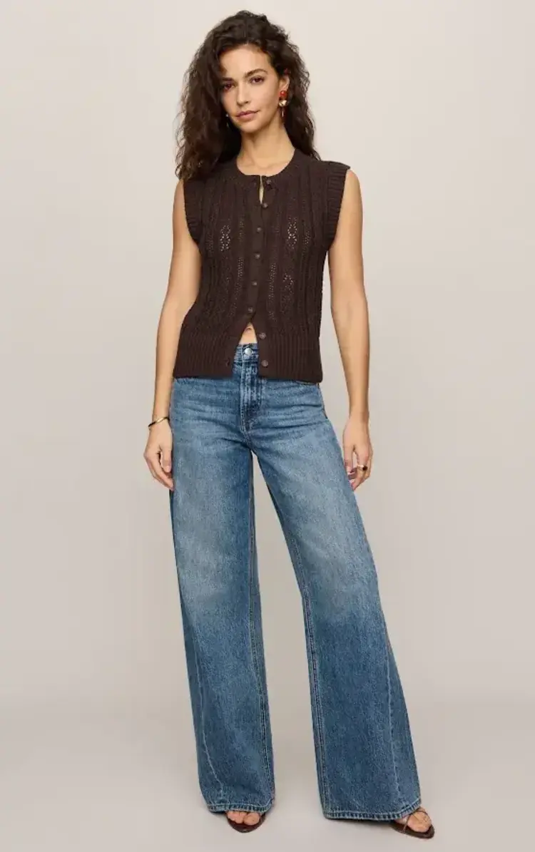 ZSupply Cabot Crochet Vest Dark Chocolate