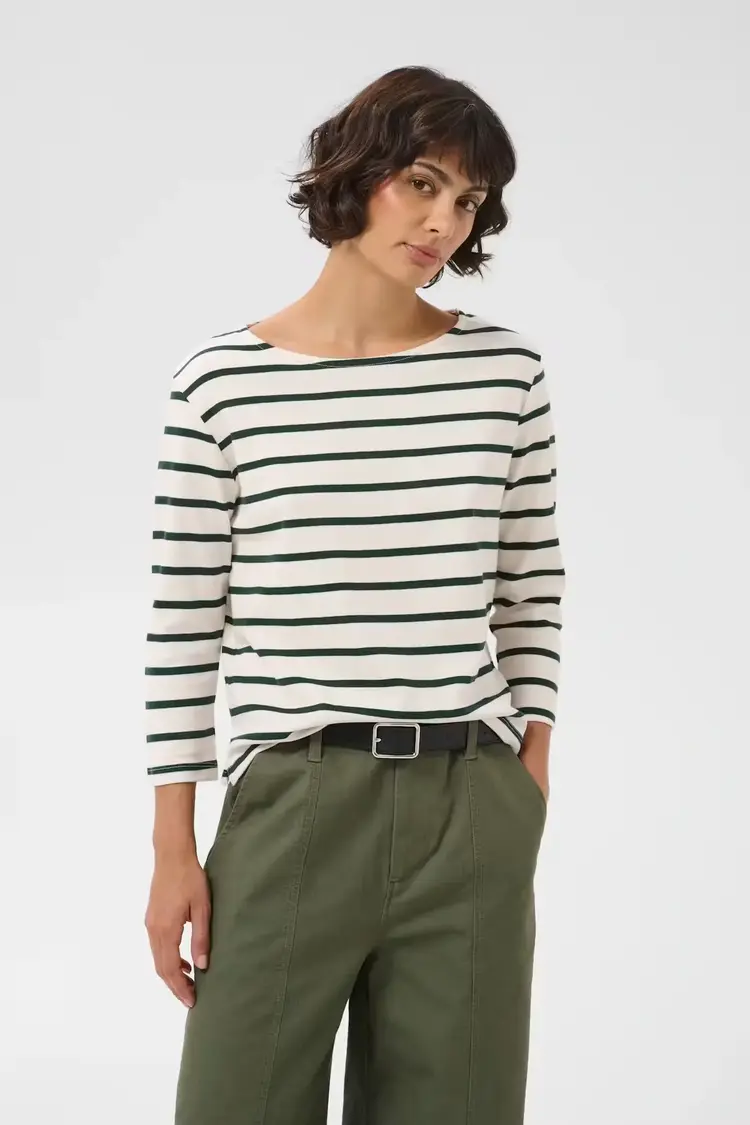 Part Two Nela T-shirt Green Gables Stripe