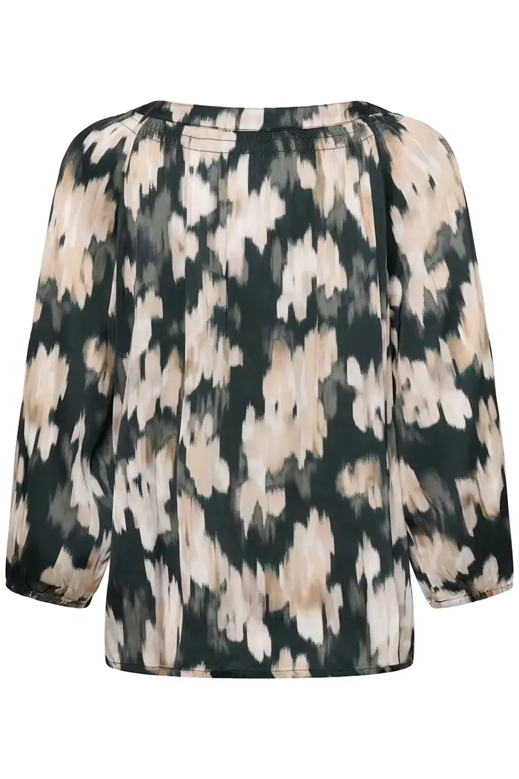 Part Two Catin Blouse Green Blurred Flower