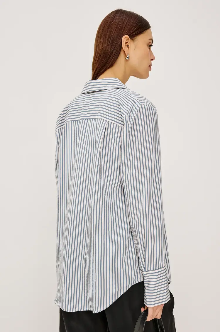 Rails Beck Top Ivory Steelblue Stripe