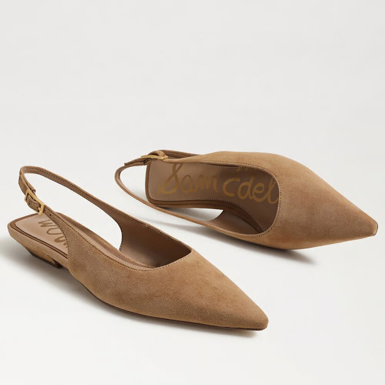 Sam Edelman Netty Slingback Flat Cyrus Tan Suede