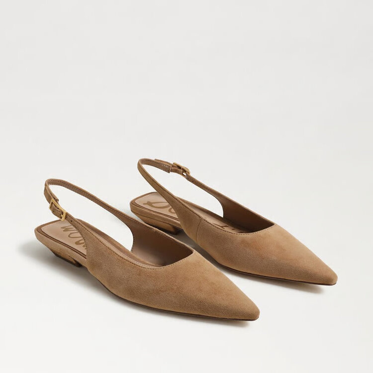 Sam Edelman Netty Slingback Flat Cyrus Tan Suede