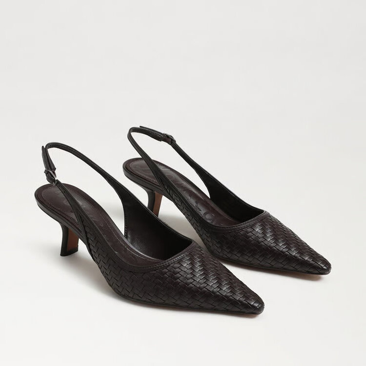 Sam Edelman Bianka Weave Slingback Pump Cafe Noir Weave Leather