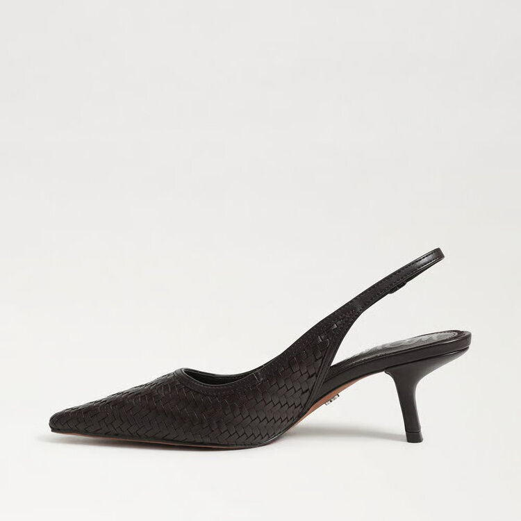 Sam Edelman Bianka Weave Slingback Pump Cafe Noir Weave Leather