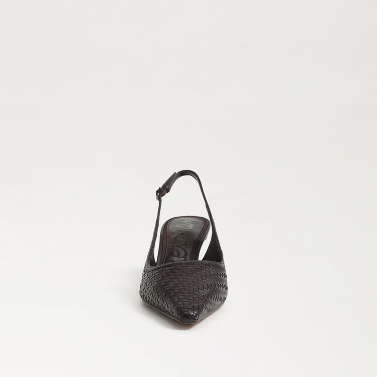 Sam Edelman Bianka Weave Slingback Pump Cafe Noir Weave Leather