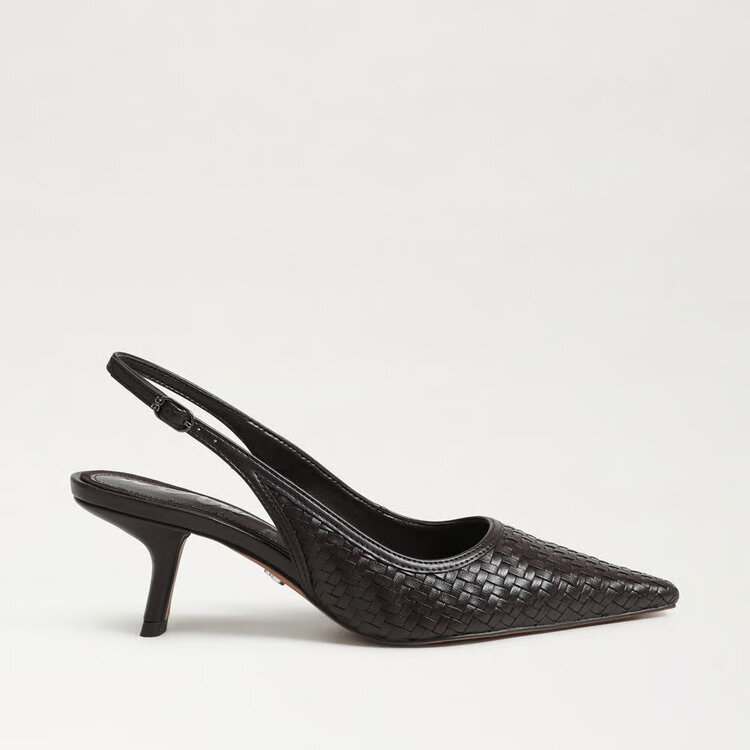 Sam Edelman Bianka Weave Slingback Pump Cafe Noir Weave Leather