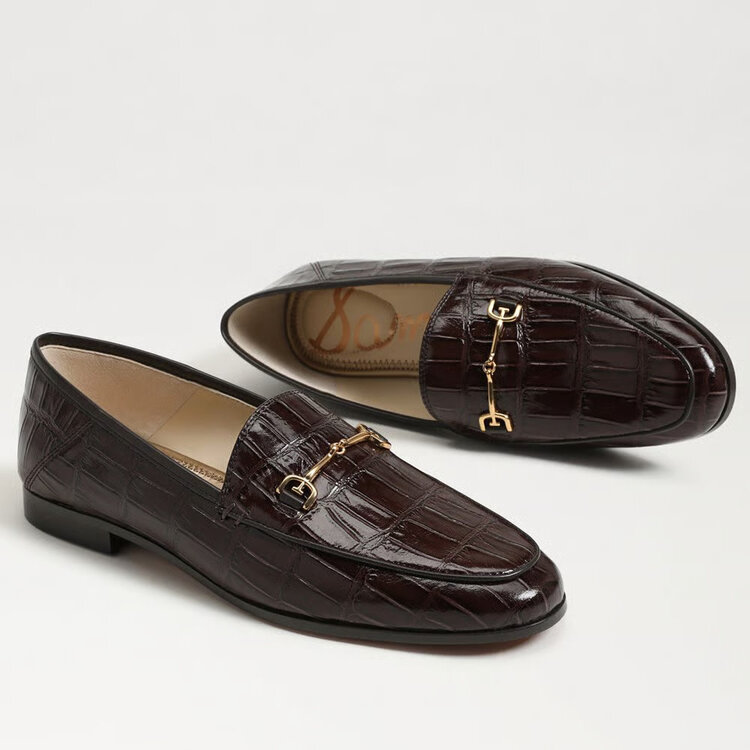 Sam Edelman Loraine Bit Loafer Amaro Brown Croco Leather