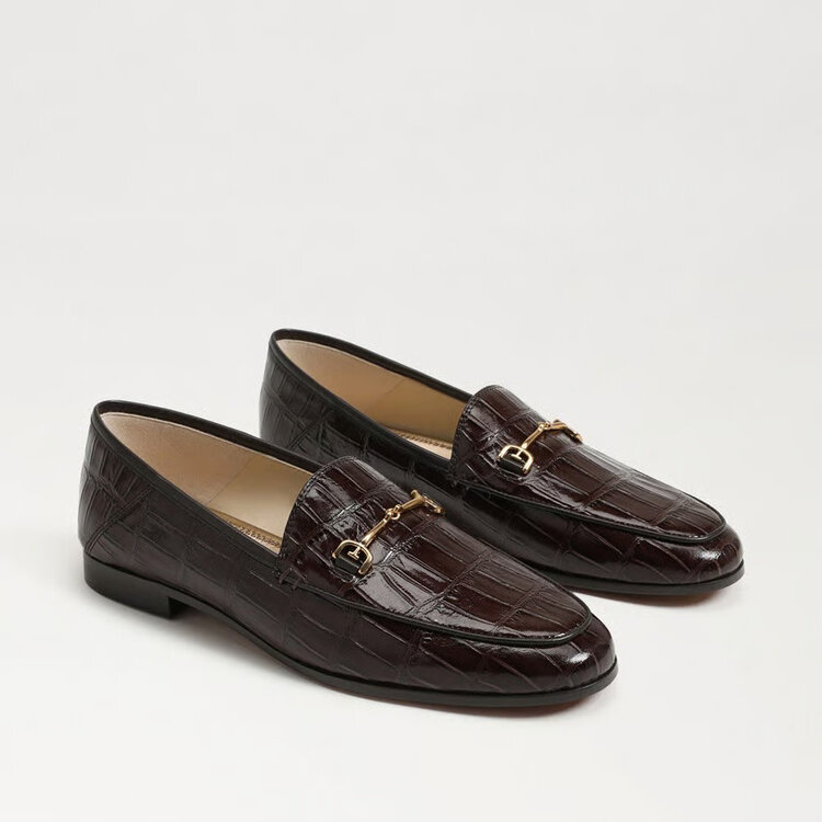 Sam Edelman Loraine Bit Loafer Amaro Brown Croco Leather