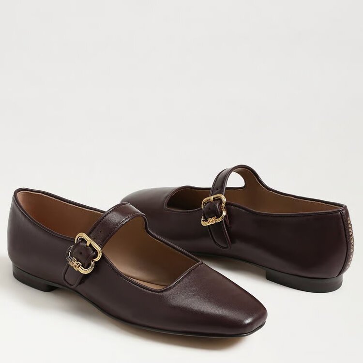 Sam Edelman Michaela Mary Jane Flat Spiced Pecan Leather