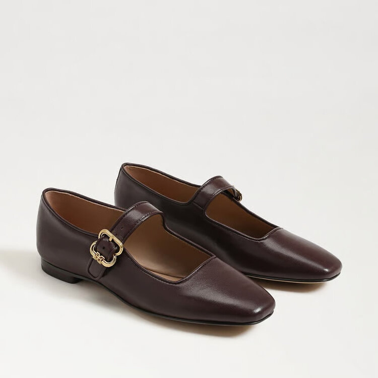 Sam Edelman Michaela Mary Jane Flat Spiced Pecan Leather