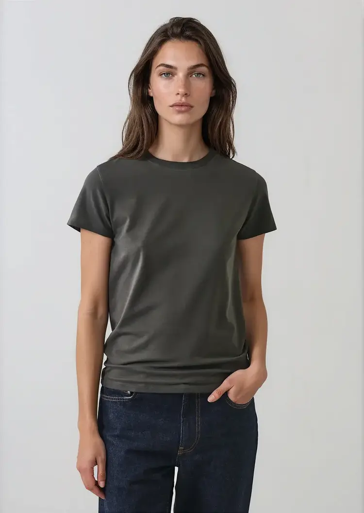 Patrick Assaraf Sublime Pima Cotton Fitted T-Shirt Thyme
