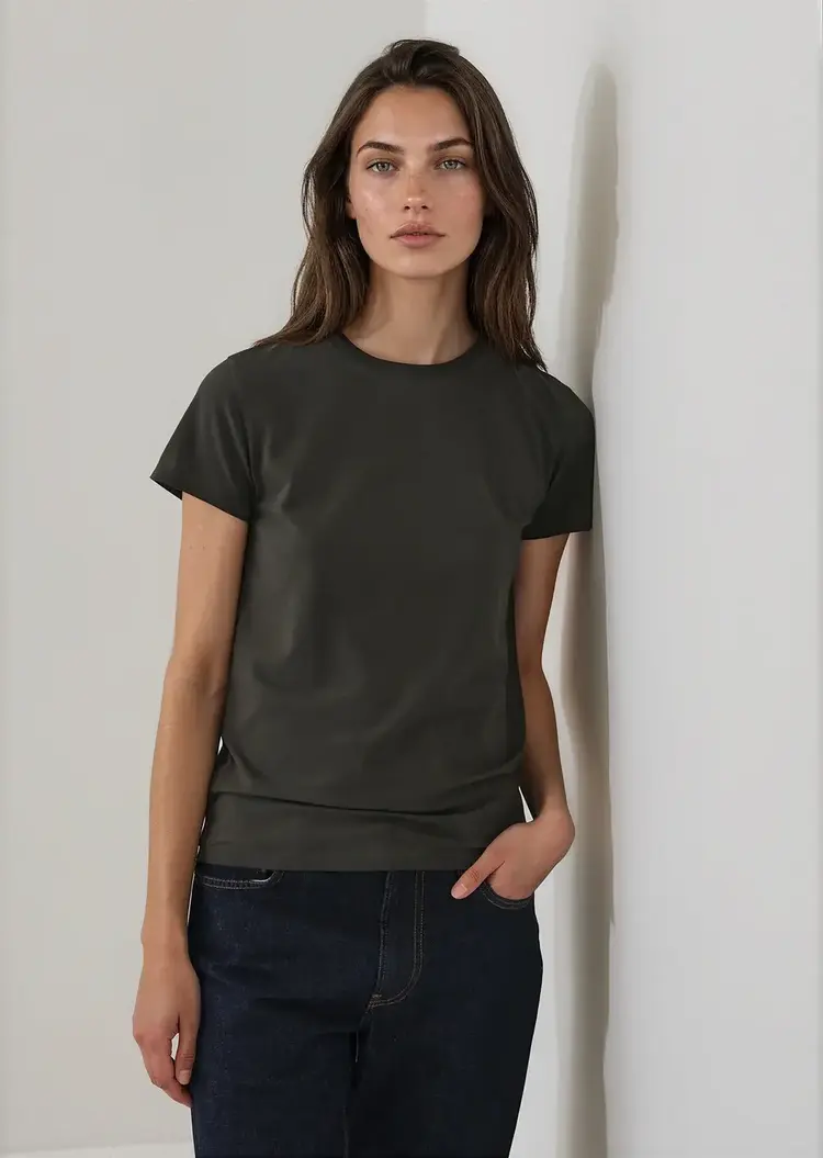 Patrick Assaraf Sublime Pima Cotton Fitted T-Shirt Thyme