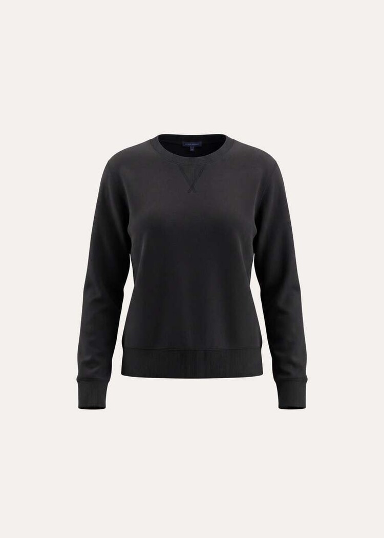 Patrick Assaraf Pima Cotton Stretch Cropped Sweatshirt Molasses