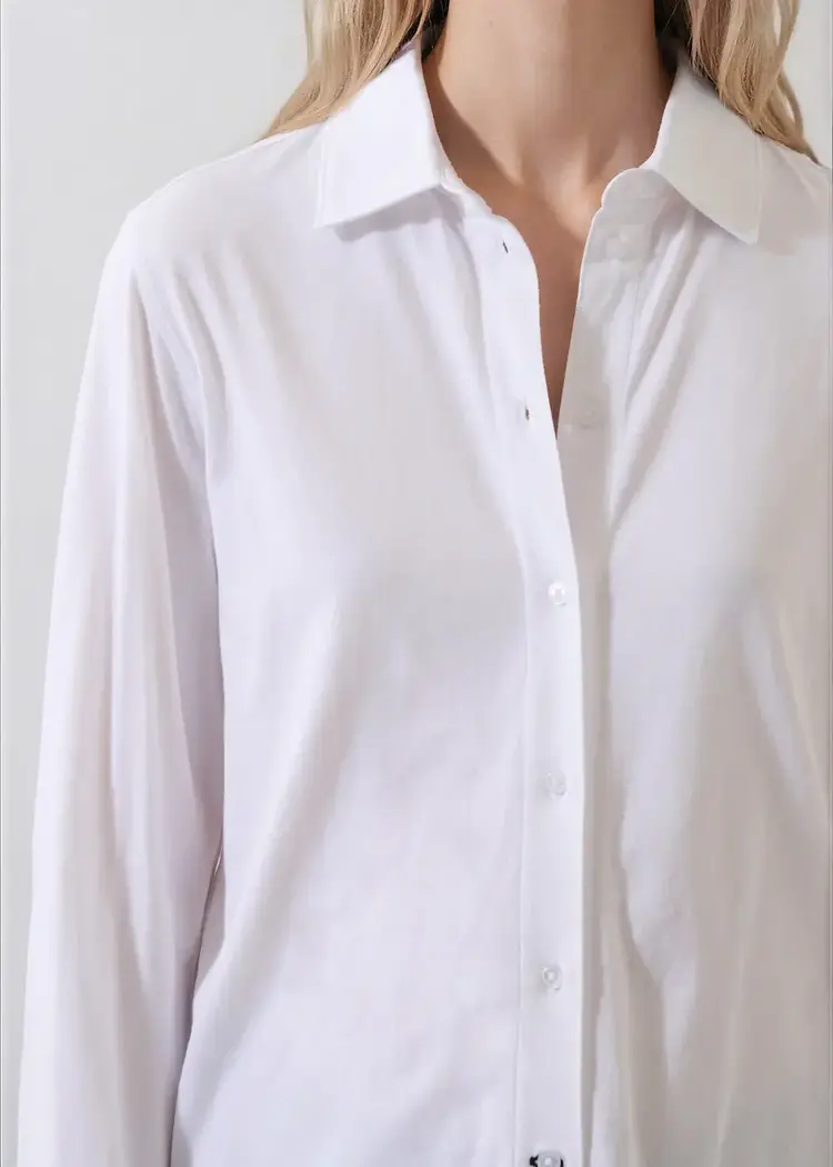 Patrick Assaraf Organic Cotton Relaxed Shirt White