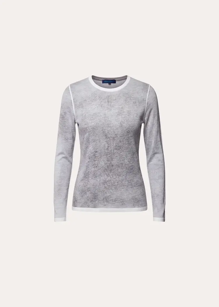 Patrick Assaraf Reverse Spray Lightweight Pima Cotton Slim T-Shirt Thunder Cloud