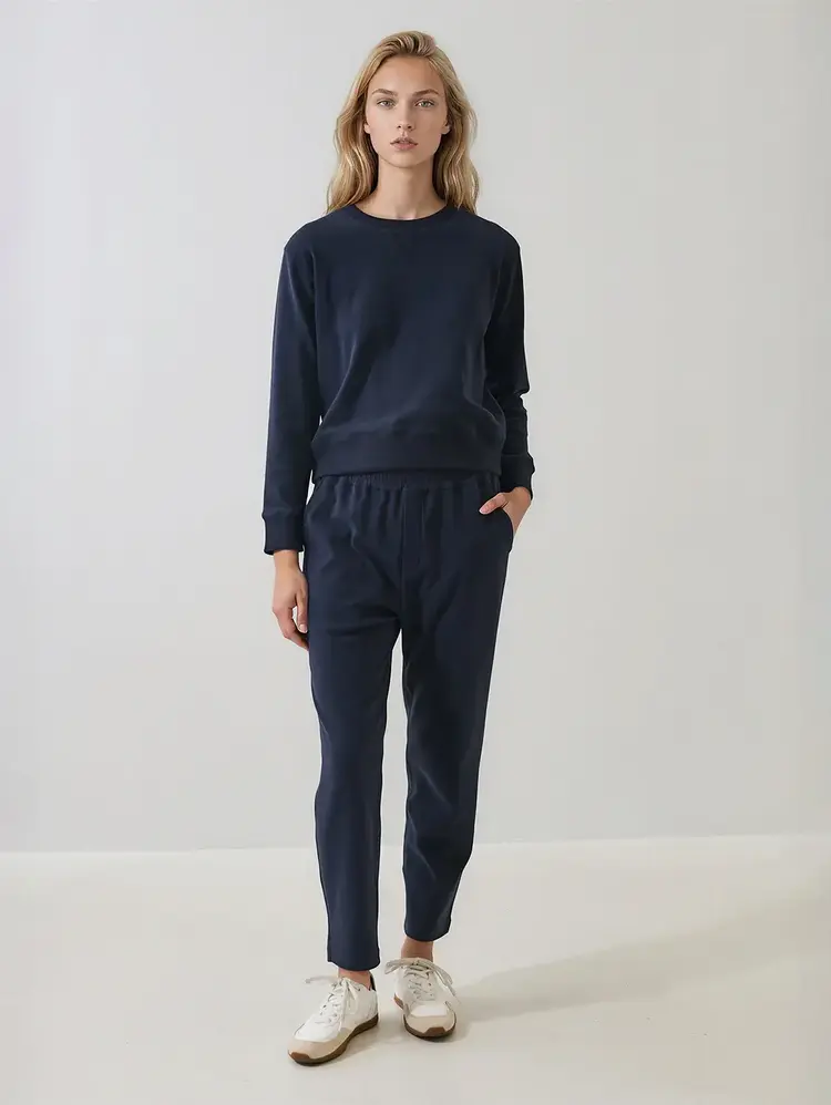 Patrick Assaraf Pima Tapered Pant Dark Navy