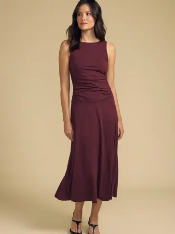 Velvet Pia Dress Dark Plum