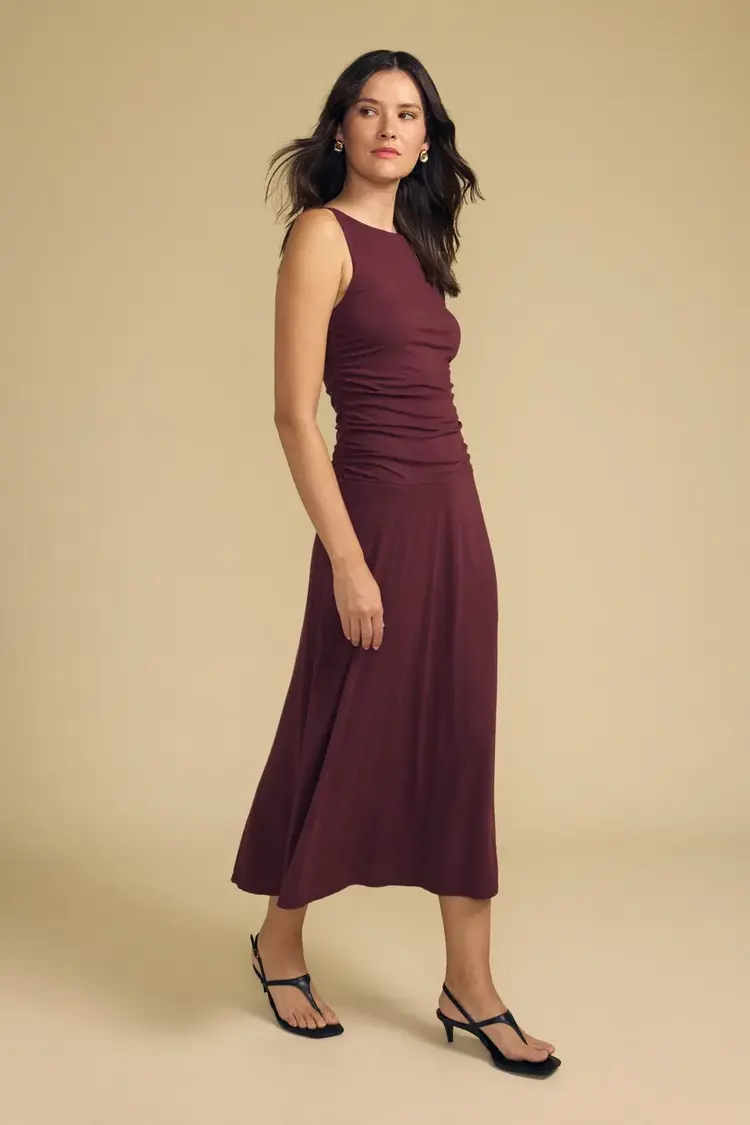 Velvet Pia Dress Dark Plum