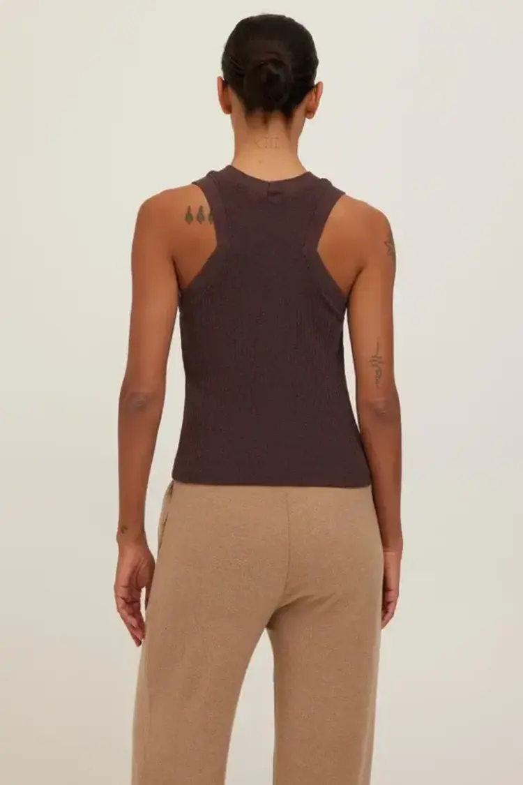 Project Social T Player Racerback Rib Tank Dark Mocha
