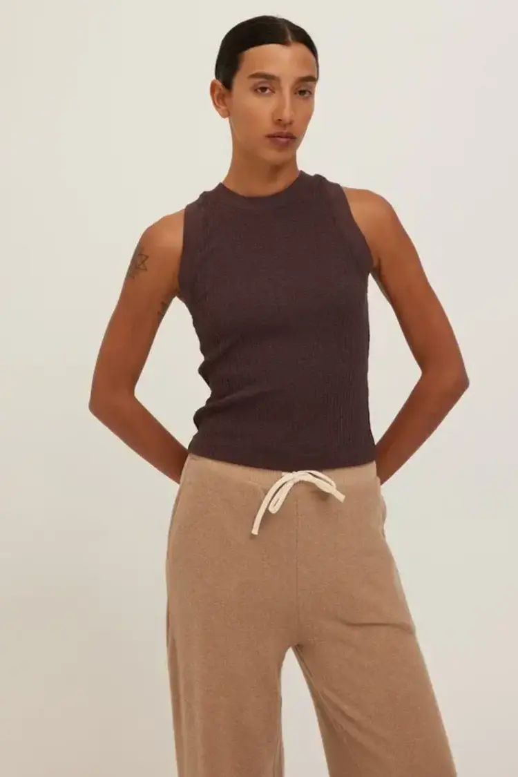 Project Social T Player Racerback Rib Tank Dark Mocha