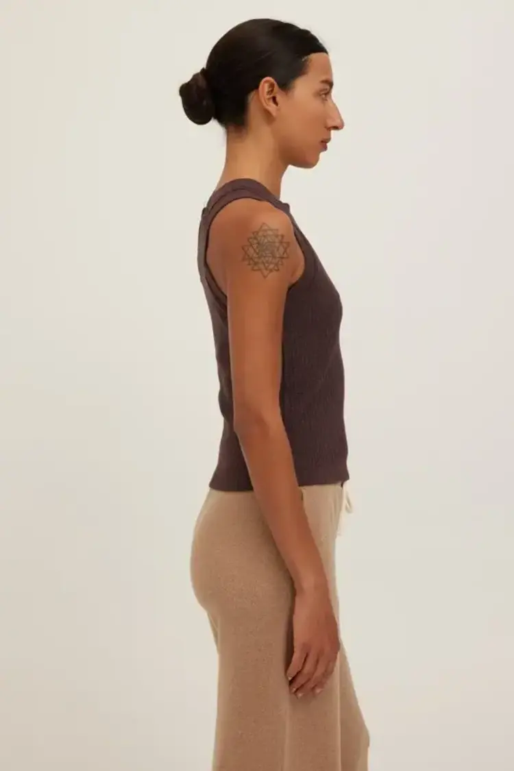 Project Social T Player Racerback Rib Tank Dark Mocha