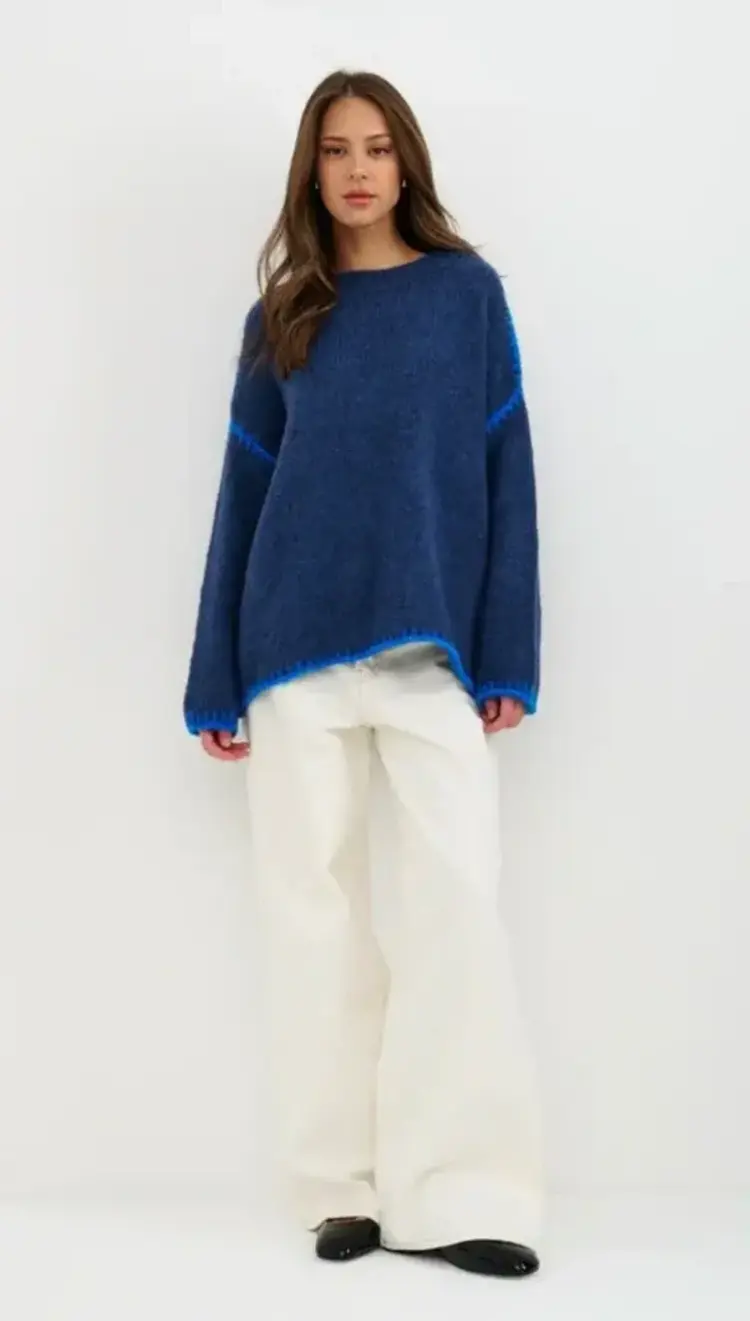 Charli London Cleo Sweater Navy 4350-1083