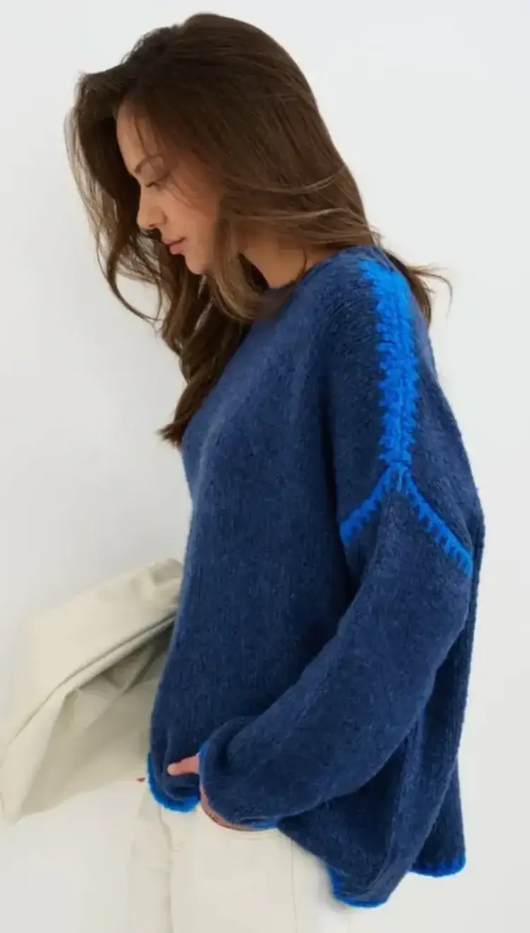 Charli London Cleo Sweater Navy 4350-1083