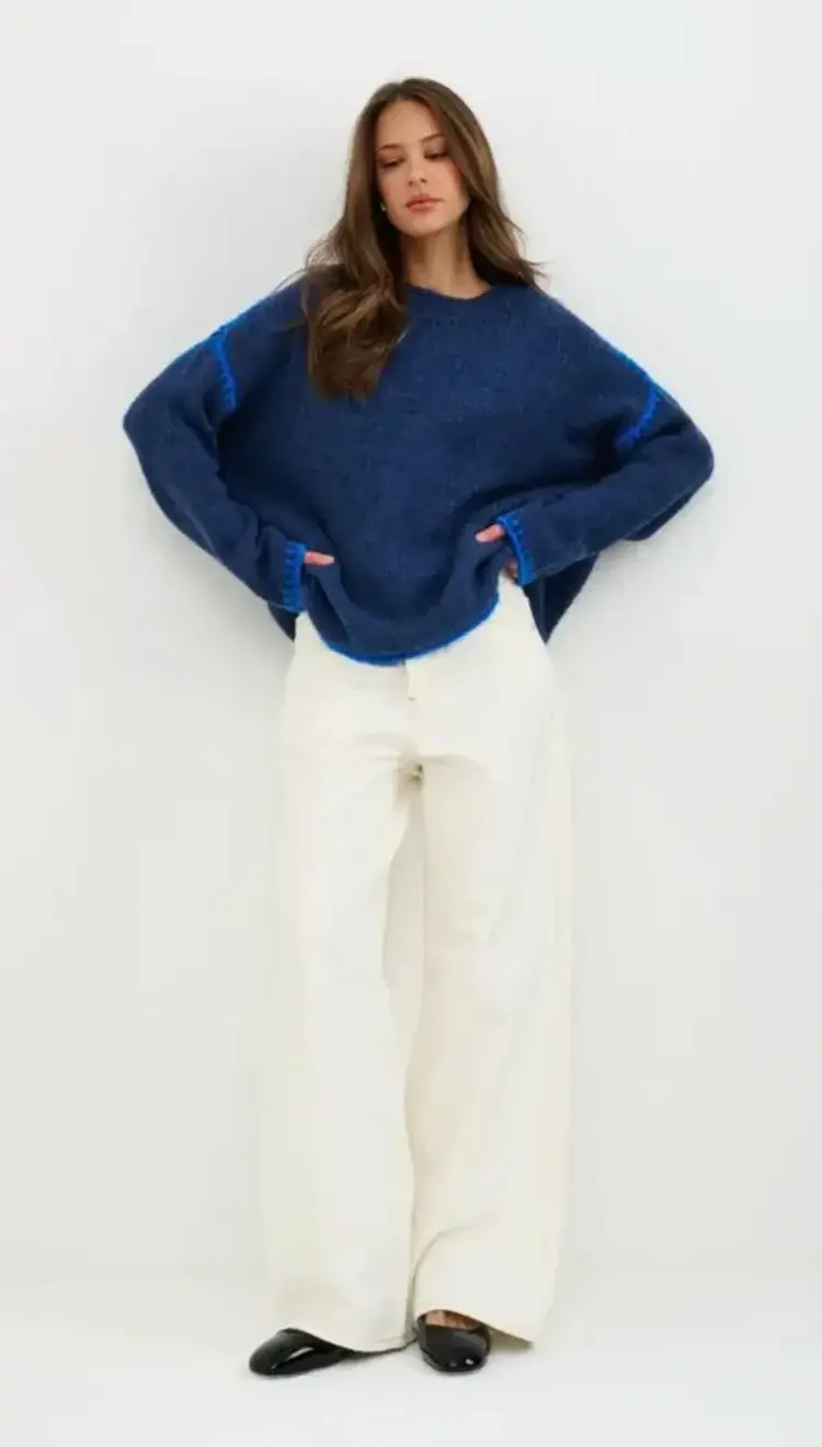 Charli London Cleo Sweater Navy 4350-1083