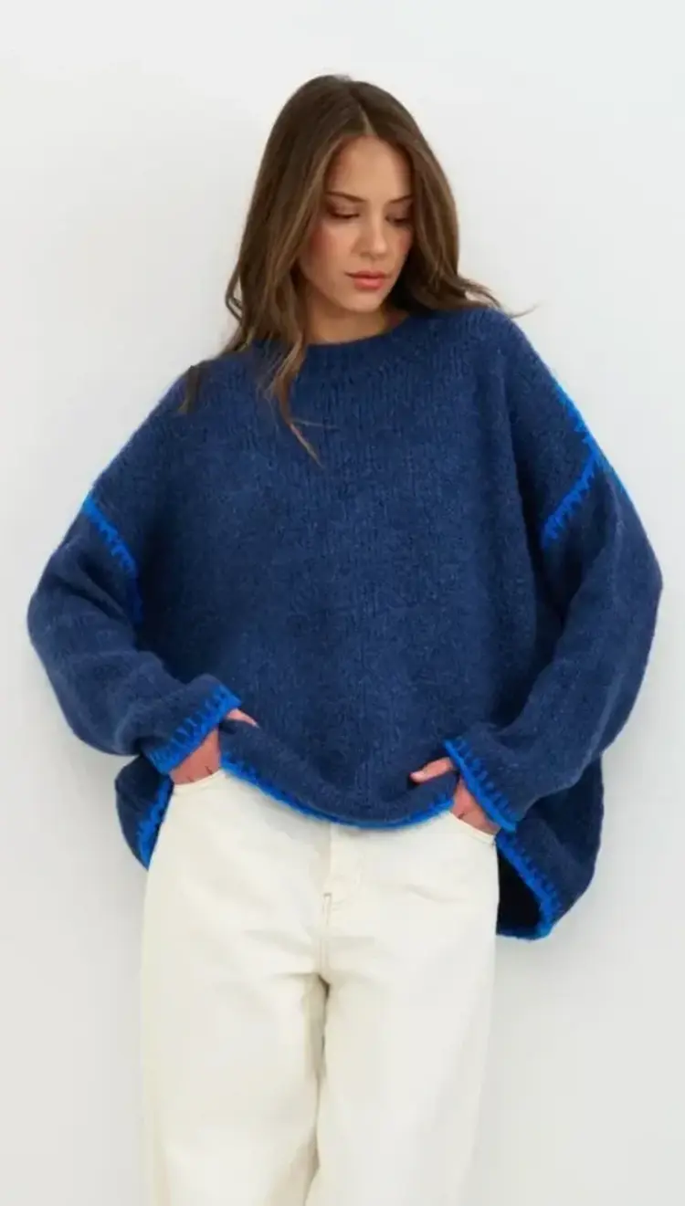 Charli London Cleo Sweater Navy 4350-1083