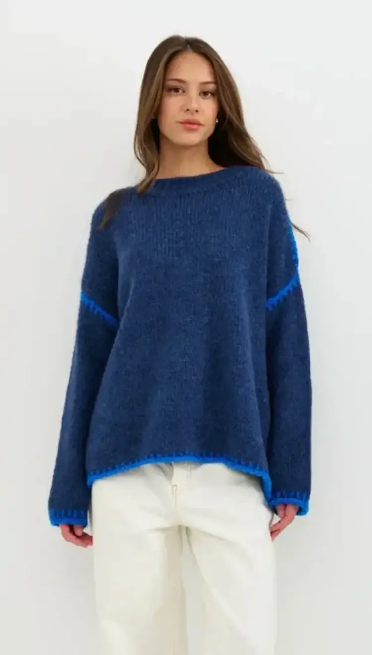 Charli London Cleo Sweater Navy 4350-1083