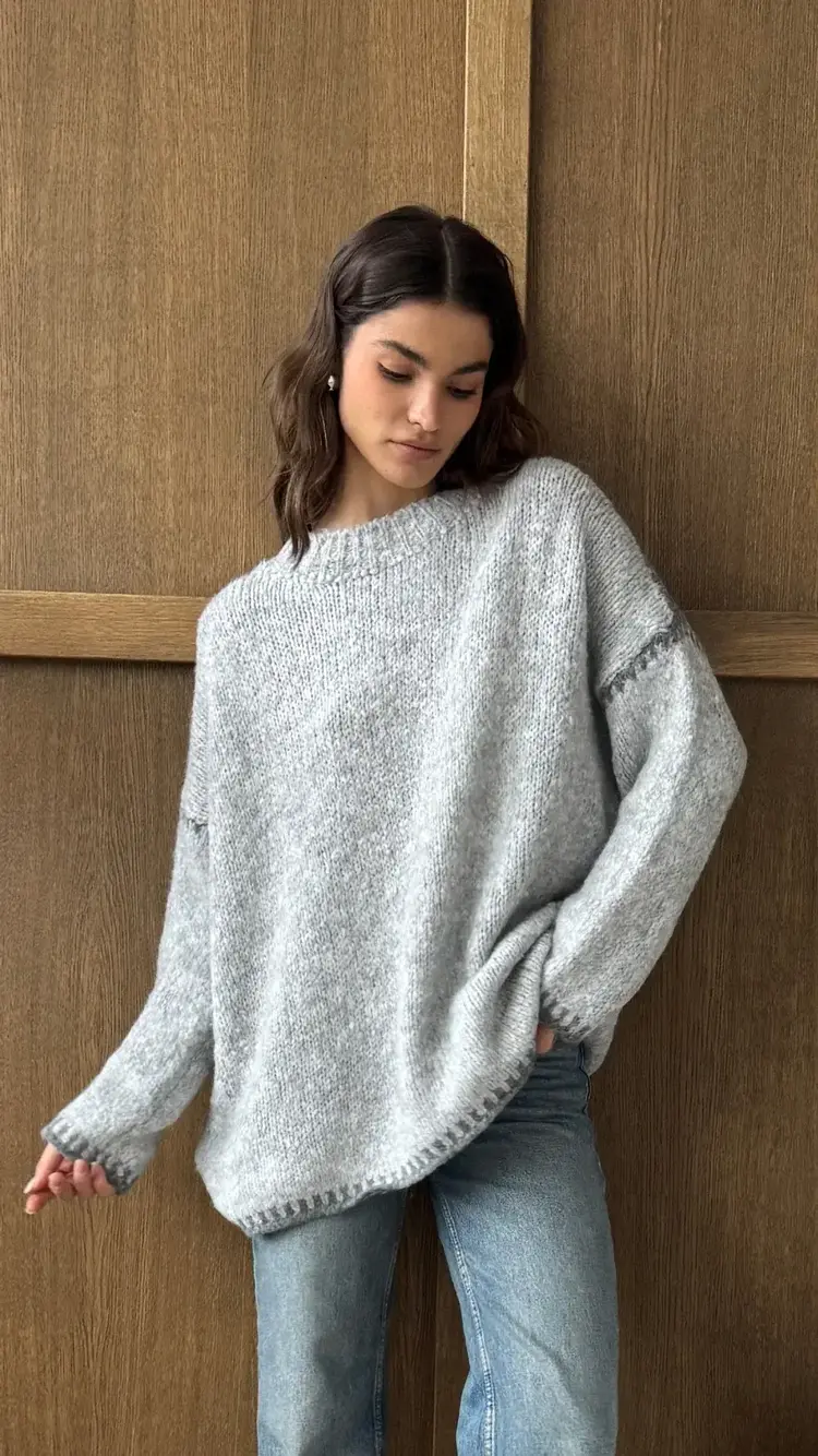 Charli London Cleo Sweater Grey 4350-1083