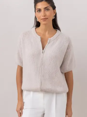 Charli London Gabi Zip Cardigan Ivory