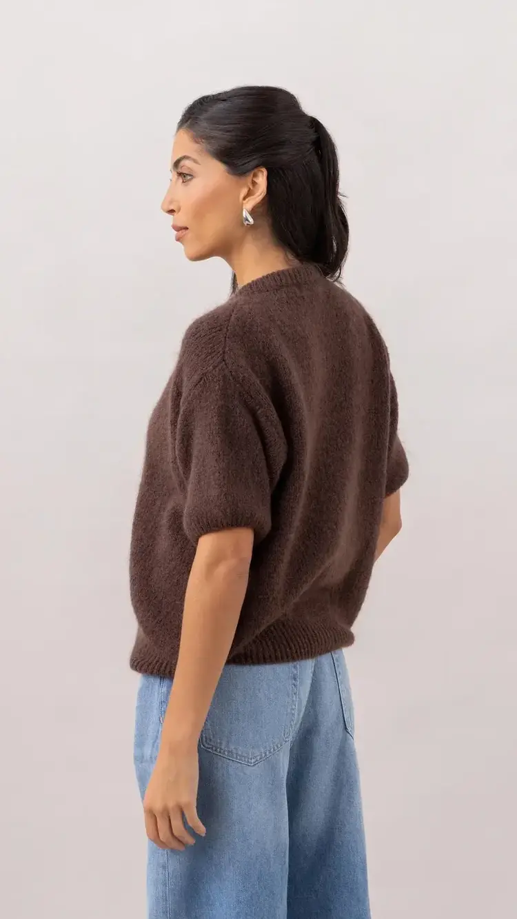 Charli London Gabi Zip Cardigan Espresso 4352-7775