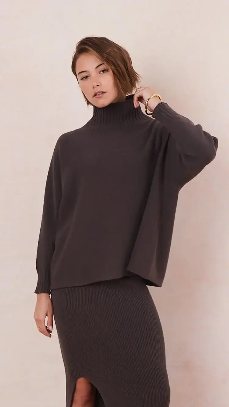Charli London Adina Sweater Espresso 4350-IT2775