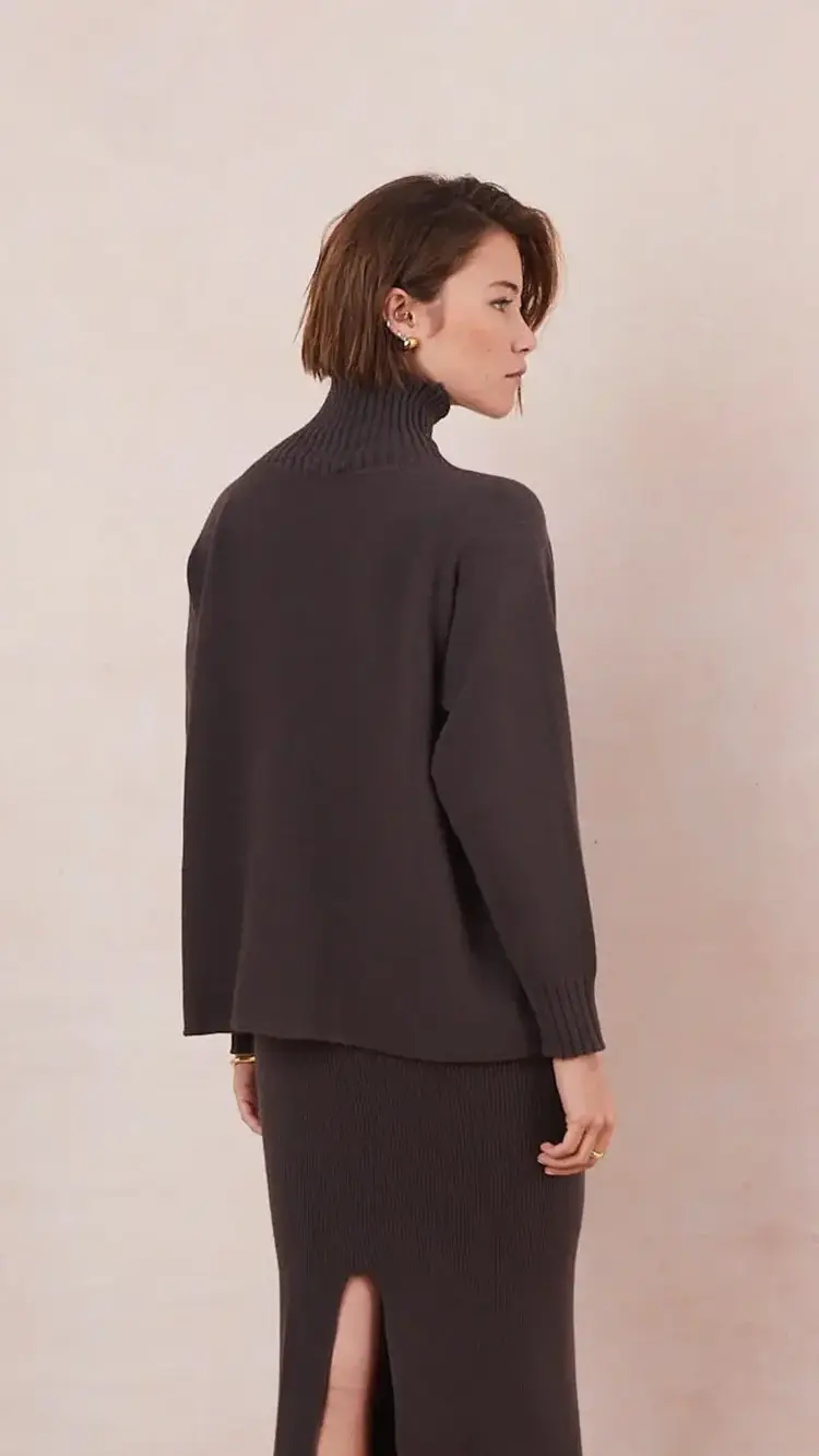Charli London Adina Sweater Espresso 4350-IT2775