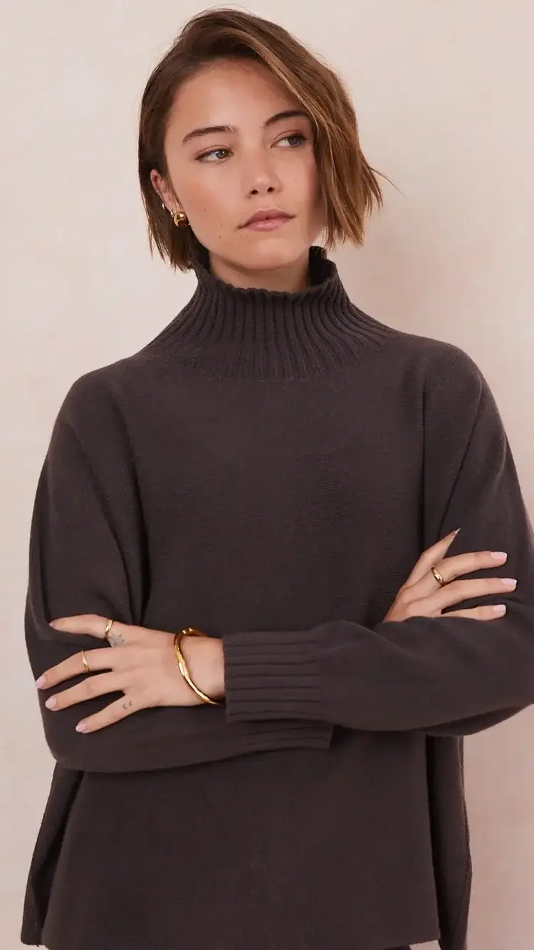 Charli London Adina Sweater Espresso 4350-IT2775