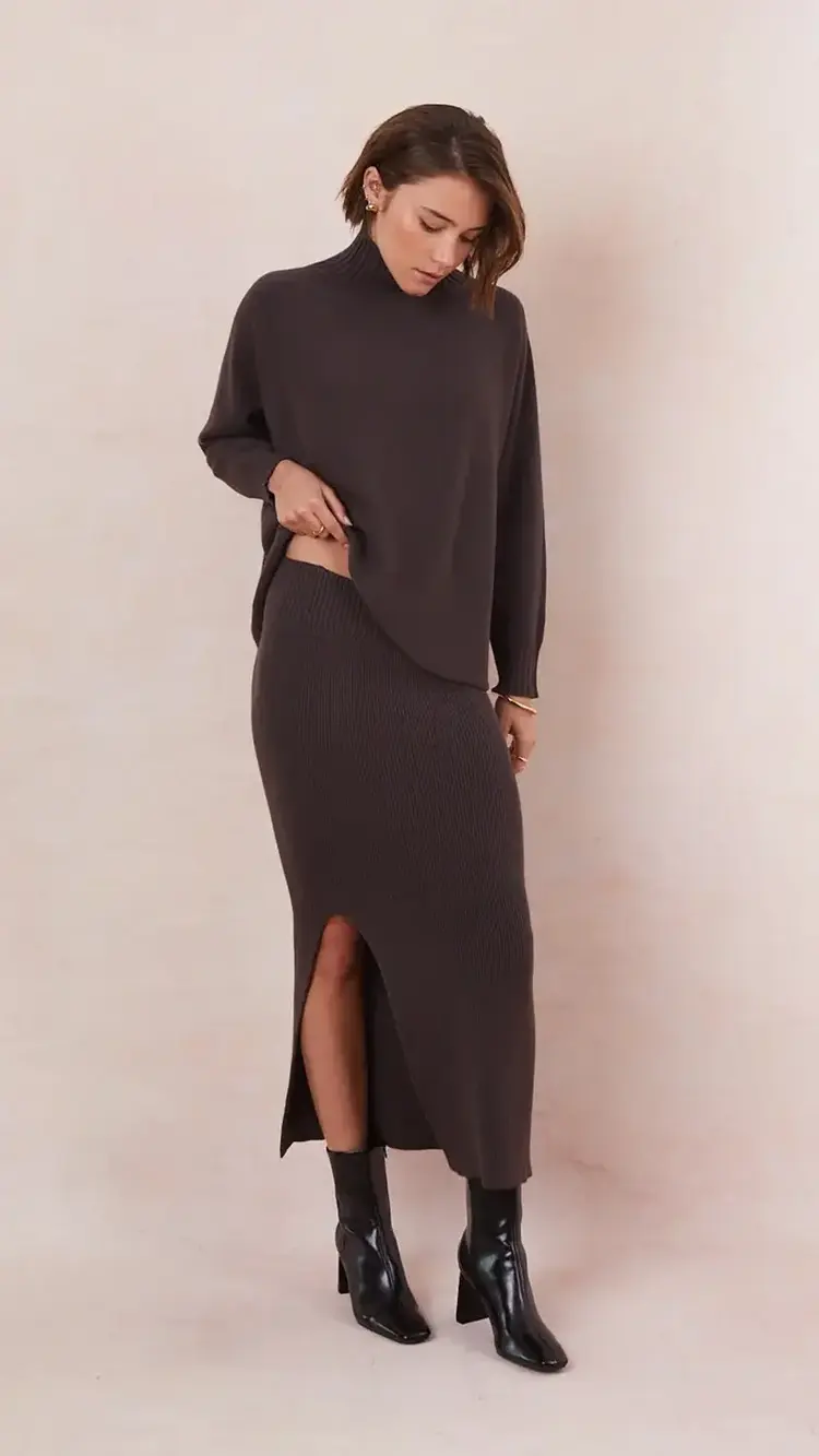 Charli London Adina Sweater Espresso 4350-IT2775
