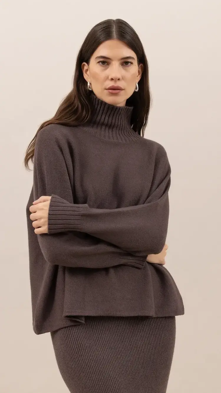 Charli London Adina Sweater Espresso 4350-IT2775