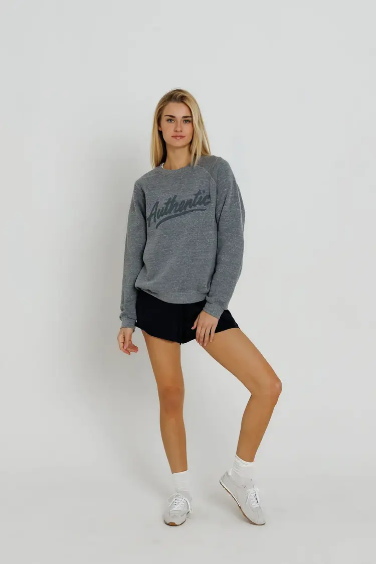 Sunny Somewhere Authentic Raglan Crew Heather Grey SS201-HG-AUT