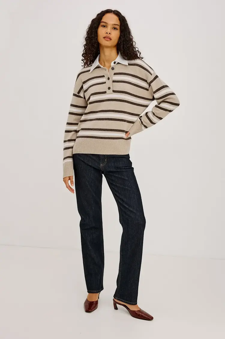 Rails Paxton Sweater Heather Oat Stripe