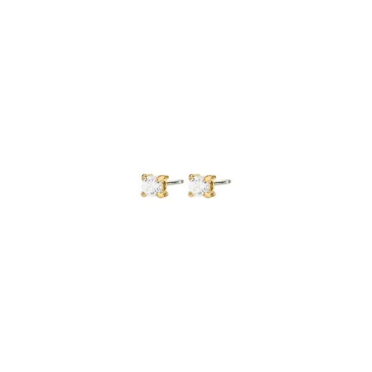 Pilgrim Jewellery RAVI Crystal Earstuds 3mm Gold Plated