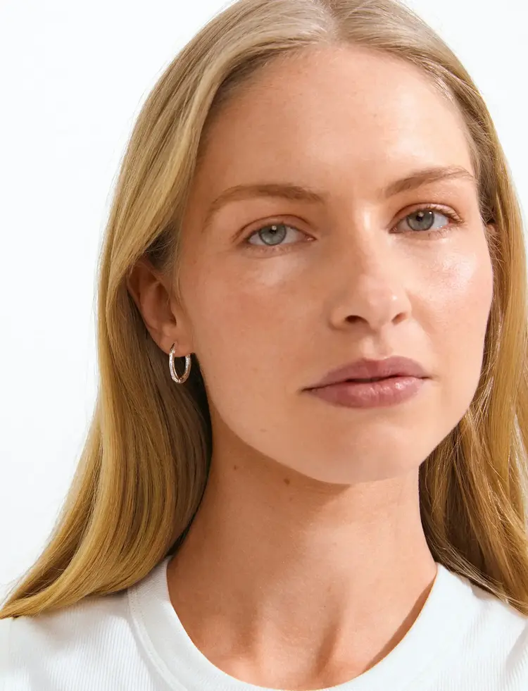 Pilgrim Jewellery NOW Hoop Earrings Silver Plated