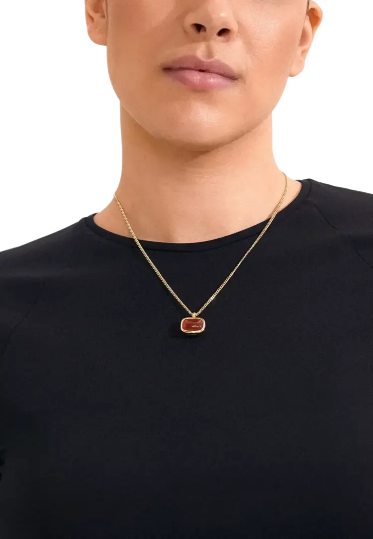 Pilgrim Jewellery NOW Necklace Gold Plated/Red