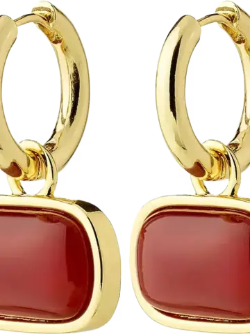 Pilgrim Jewellery NOW Earrings Gold Plated/Red